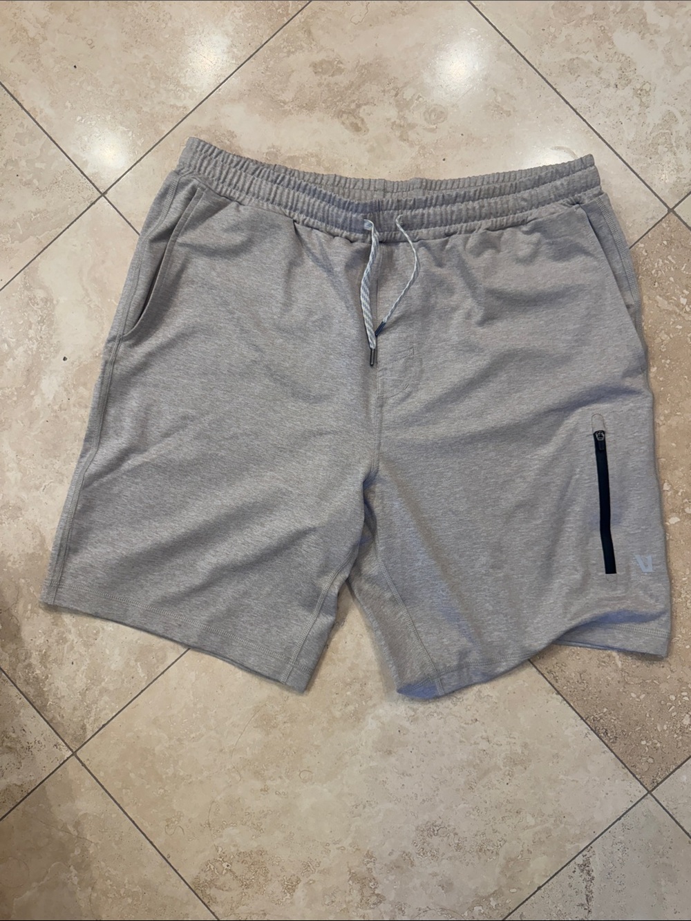 Vuori Heather Gray Athletic Drawstring Shorts
